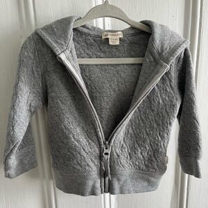 NWOT BURTS BEES GREY HOODIE W/ ZIPPER 3-6M